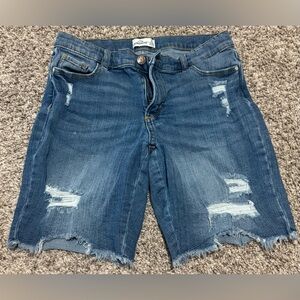 Jordache Classic Blue Jean Shorts with Tan Stitching